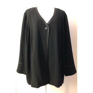 Tesori 3X Black Knit Jacket Single Button Closing